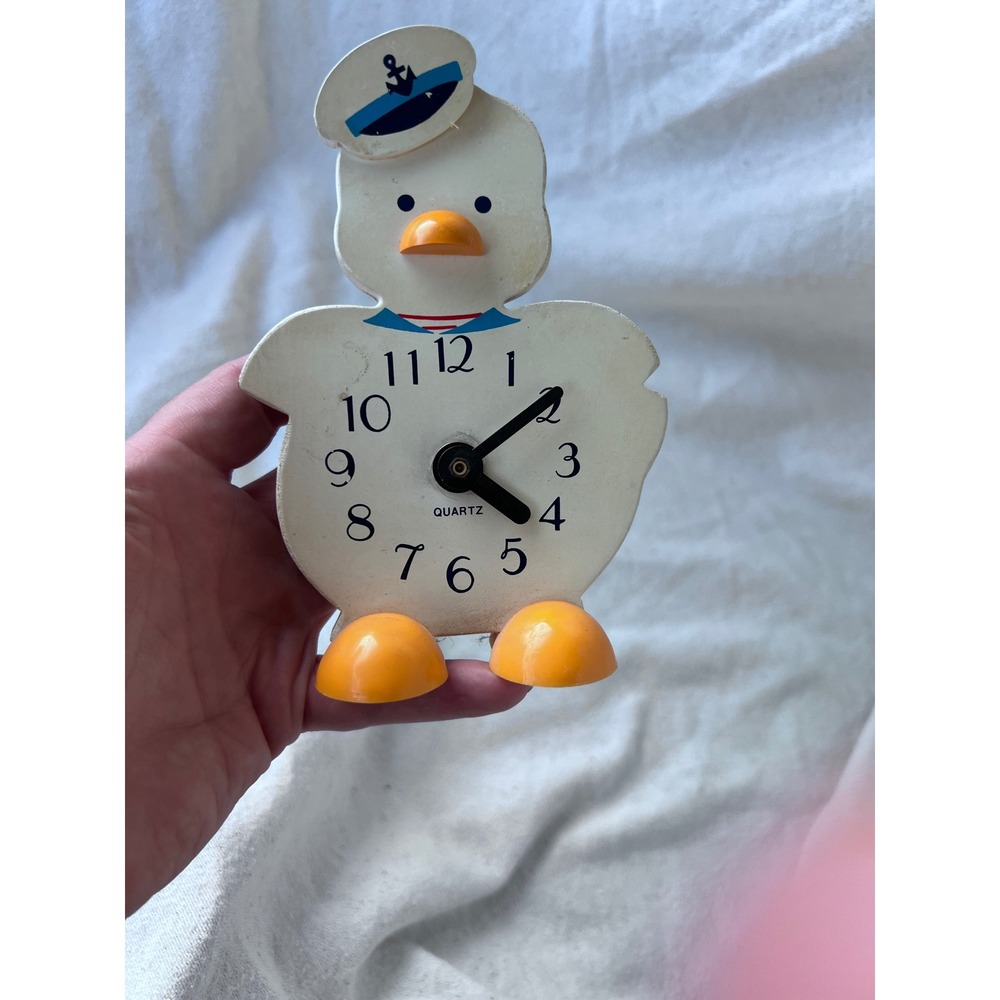 Kitsch Unisex Young Town Sailor Duck Quartz Desk Clock OS White Orange